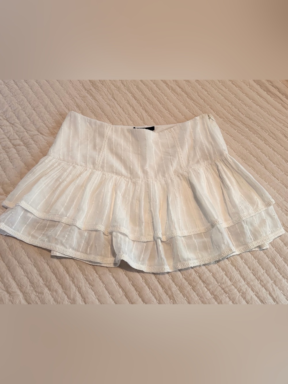 White Tiered Ruffle Mini Skort